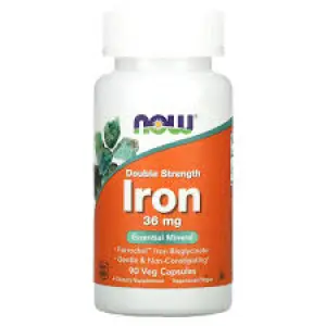 NOW Foods Double Strength Iron 36mg - 90 Veg Capsules