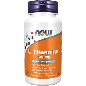 NOW Foods L-Theanine 100mg with Decaf Green Tea