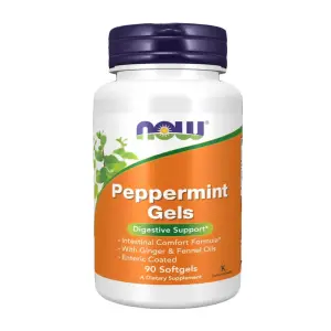NOW Foods Peppermint Gels with Ginger & Fennel Oils - 90 Softgels