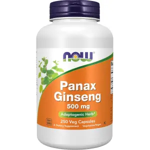 NOW Foods Panax Ginseng 500mg - 100 Veg Capsules