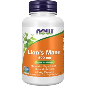 NOW Foods Lion's Mane 500mg - 60 Veg Capsules