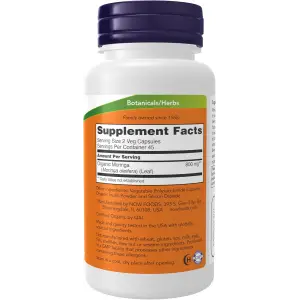NOW Foods Moringa Leaf 400mg - 90 Veg Capsules