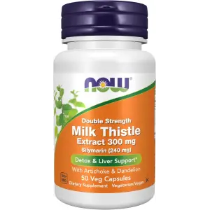 NOW Foods Double Strength Milk Thistle Extract 300mg - 50 Veg Capsules