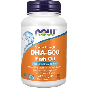 NOW Foods Double Strength DHA-500 Fish Oil - 90 Softgels