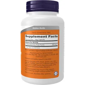 NOW Foods L-Phenylalanine 500mg - 120 Veg Capsules