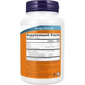 NOW Foods Tri-3D Omega Fish Oil + Vitamin D3 - 90 Softgels