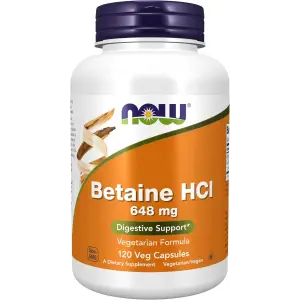 NOW Foods Betaine HCl 648mg - 120 Veg Capsules