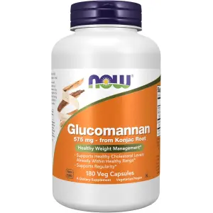 NOW Foods Glucomannan 575mg from Konjac Root - 180 Veg Capsules