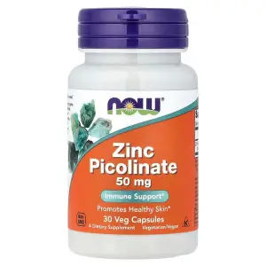 NOW Foods Zinc Picolinate 50mg - 30 Veg Capsules