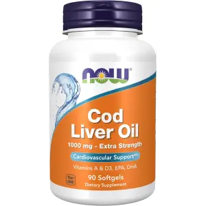 NOW Foods Cod Liver Oil 1000mg Extra Strength - 90 Softgels